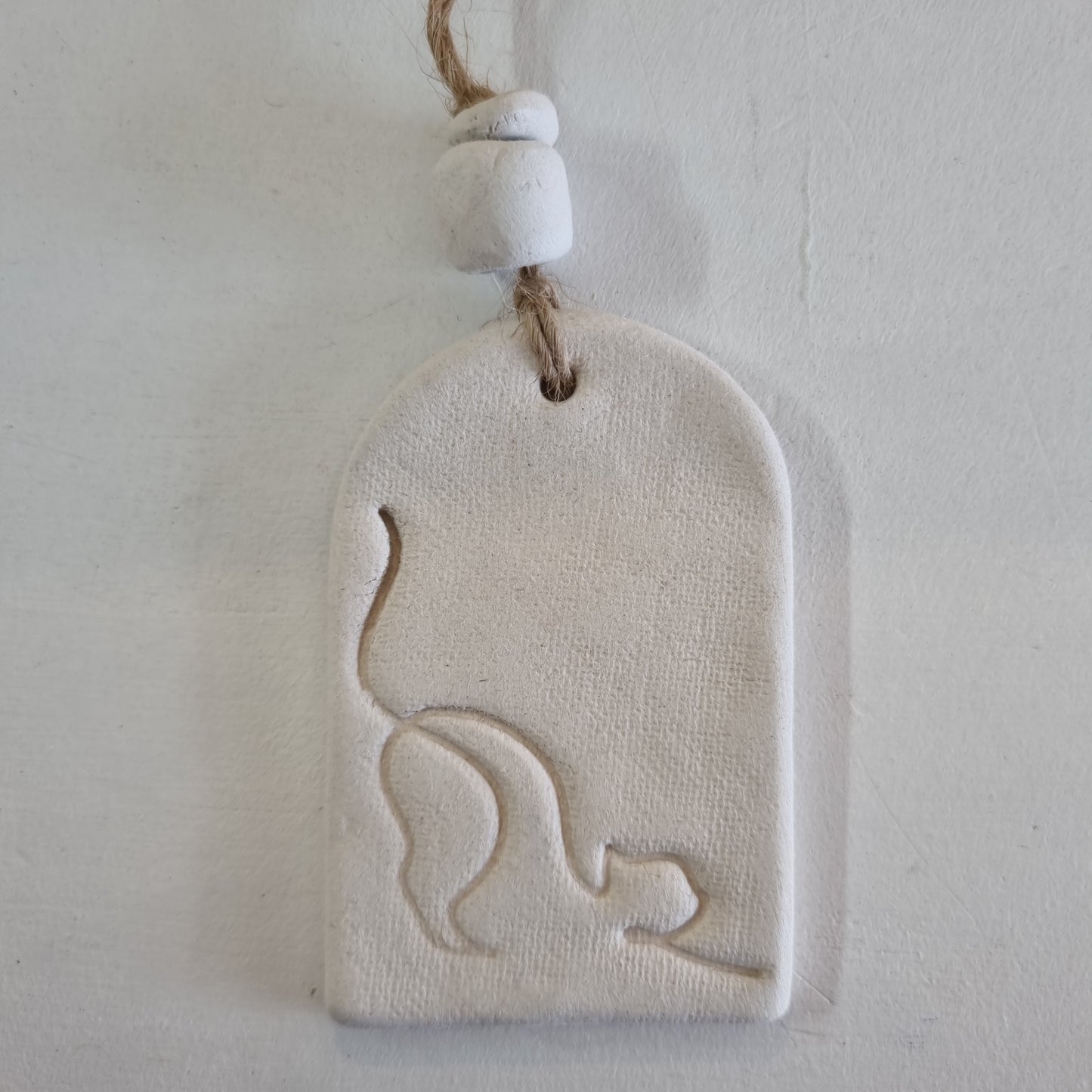 Bow Down Cat Handmade Embossed Clay Gift Tags