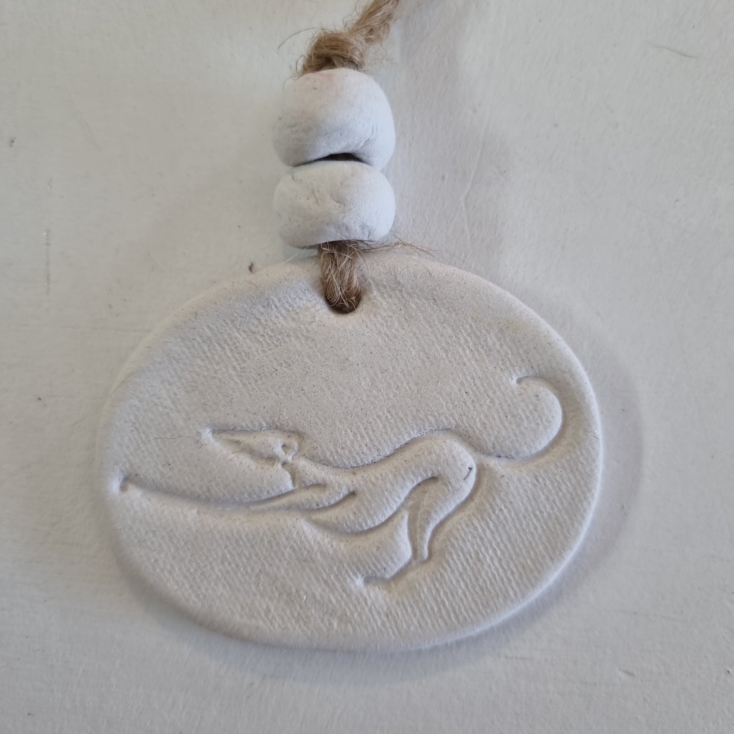 Bow Down Greyhound Handmade Embossed Clay Gift Tags