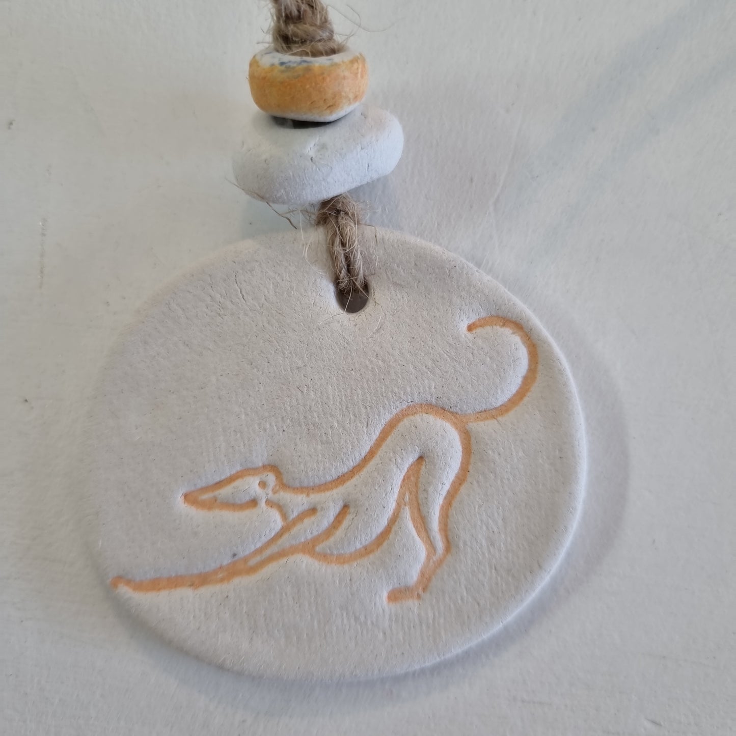 Bow Down Greyhound Handmade Embossed Clay Gift Tags