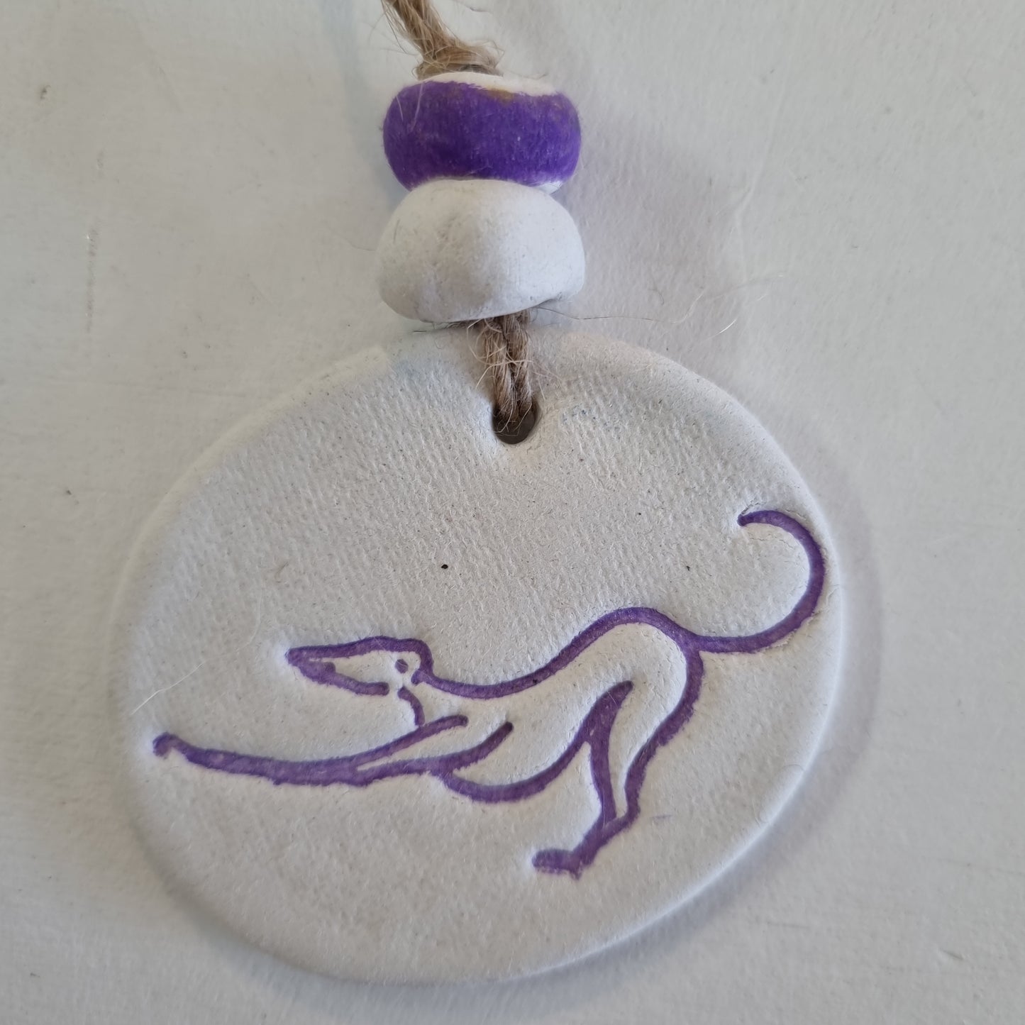 Bow Down Greyhound Handmade Embossed Clay Gift Tags