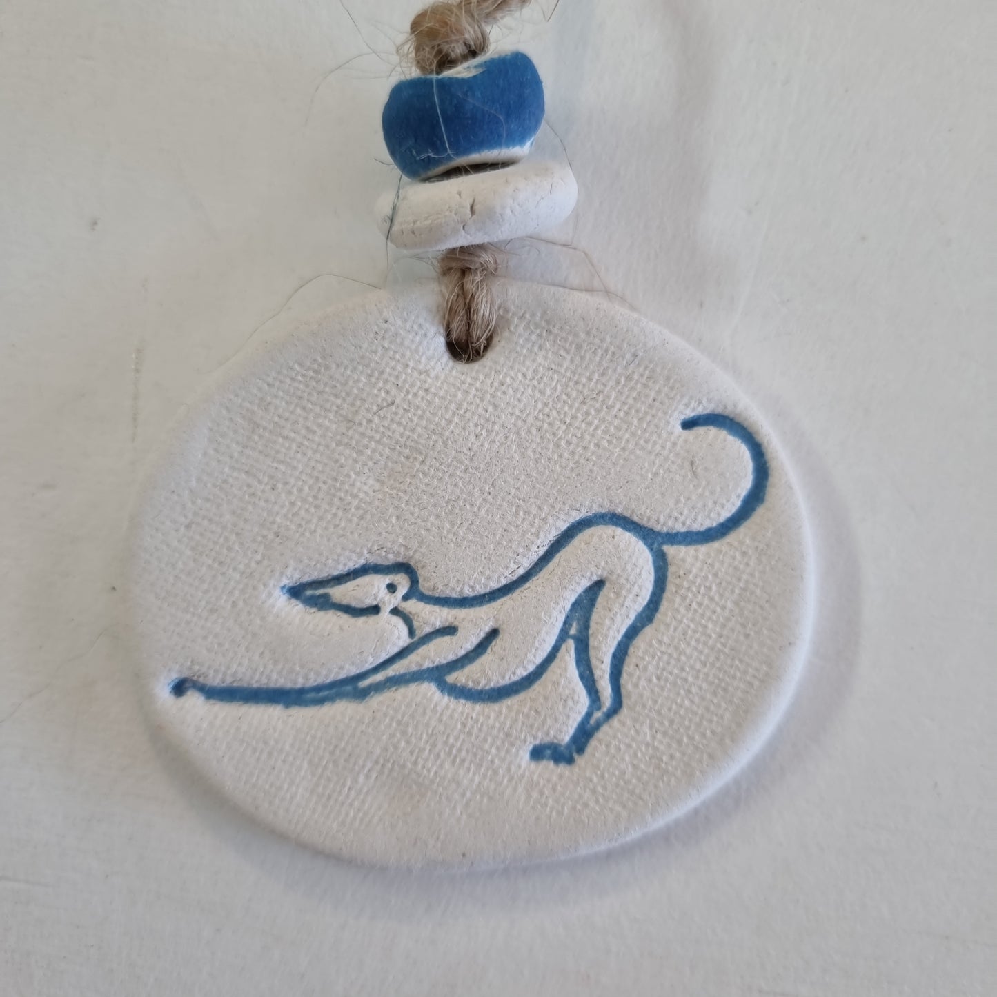 Bow Down Greyhound Handmade Embossed Clay Gift Tags