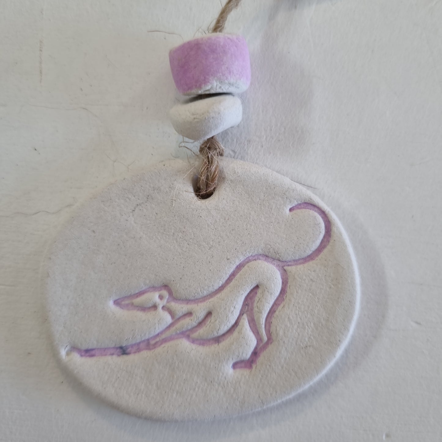 Bow Down Greyhound Handmade Embossed Clay Gift Tags