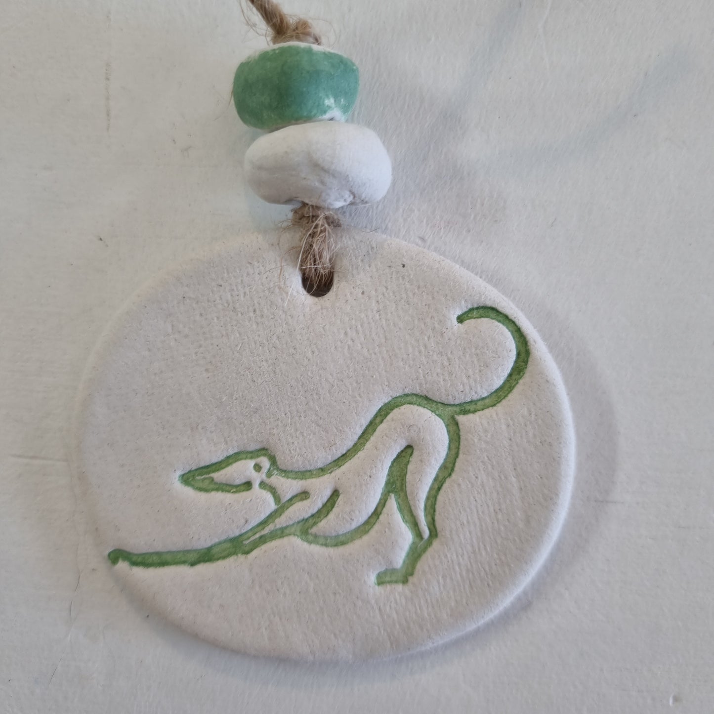 Bow Down Greyhound Handmade Embossed Clay Gift Tags