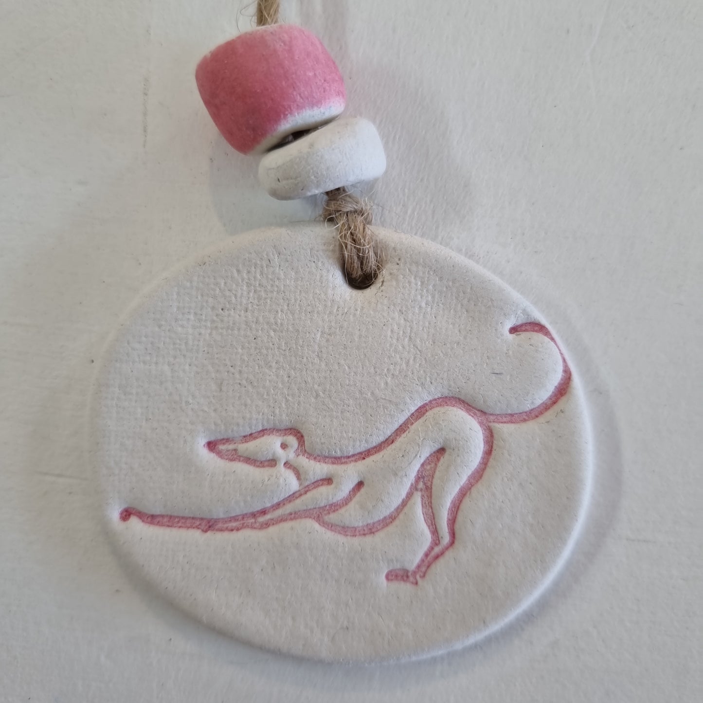 Bow Down Greyhound Handmade Embossed Clay Gift Tags