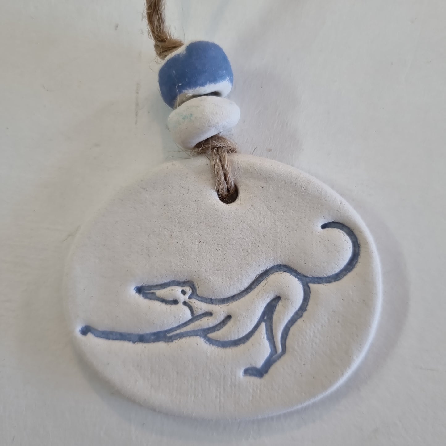 Bow Down Greyhound Handmade Embossed Clay Gift Tags