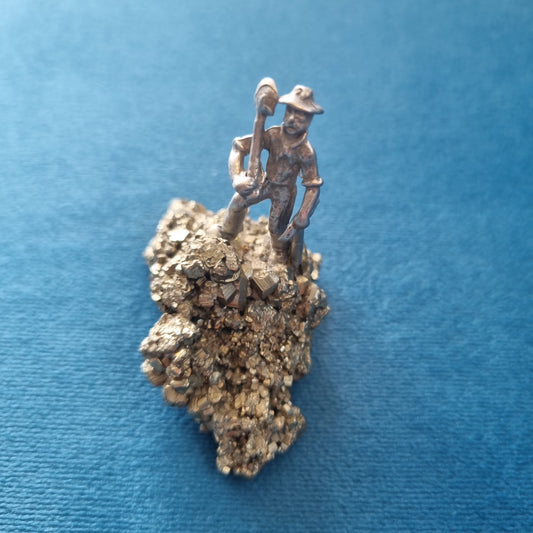 Pyrite with Pewter Miner