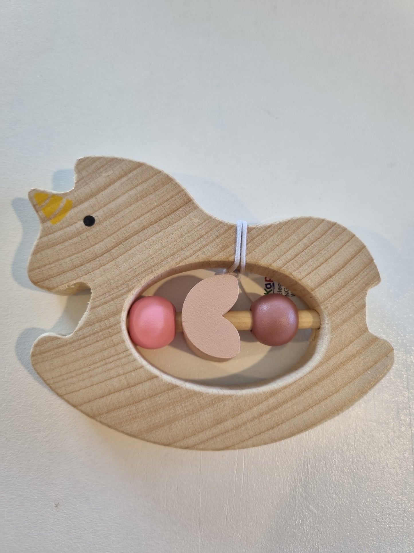 WOODEN ANIMAL RATTLE