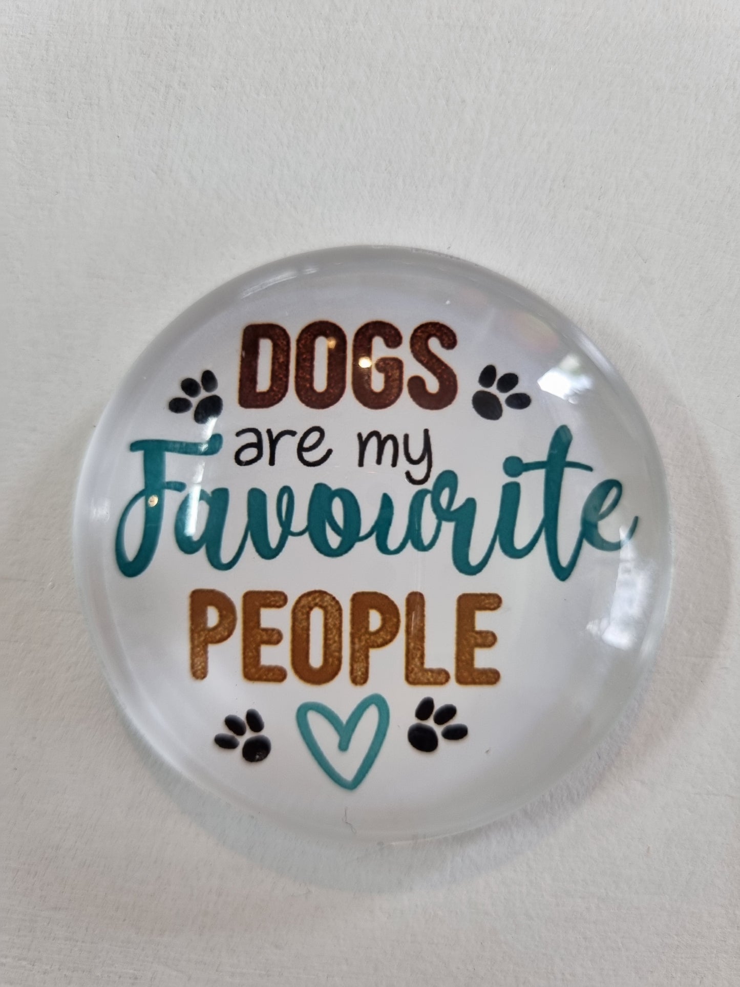 Round Glass Dog Magnet