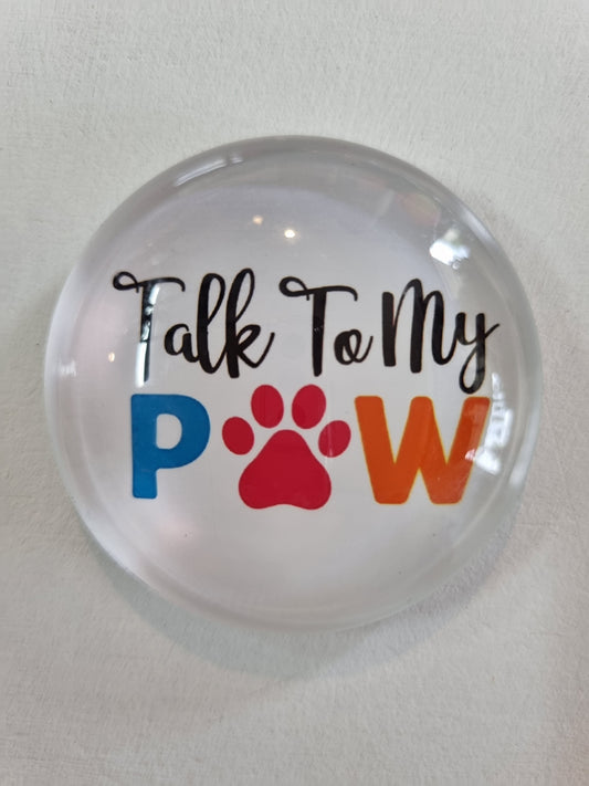 Round Glass Dog Magnet