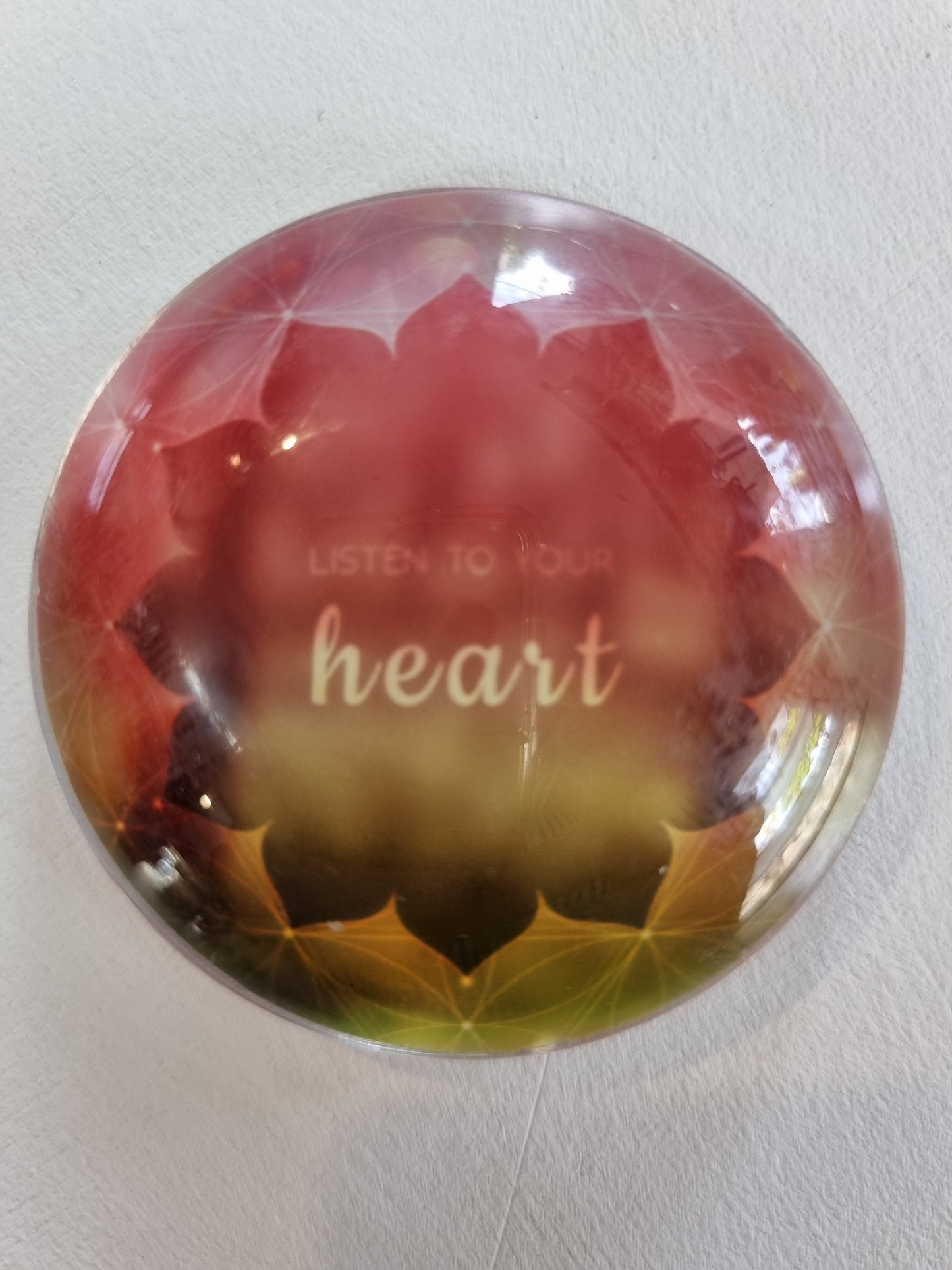 Round Glass Magnet with Inspirational Wording