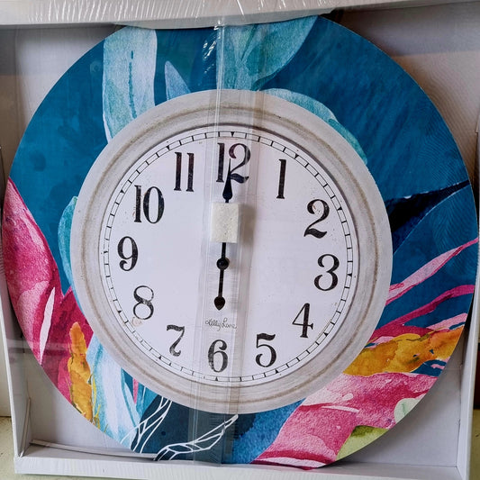 Espresso Bird Magenta Clock