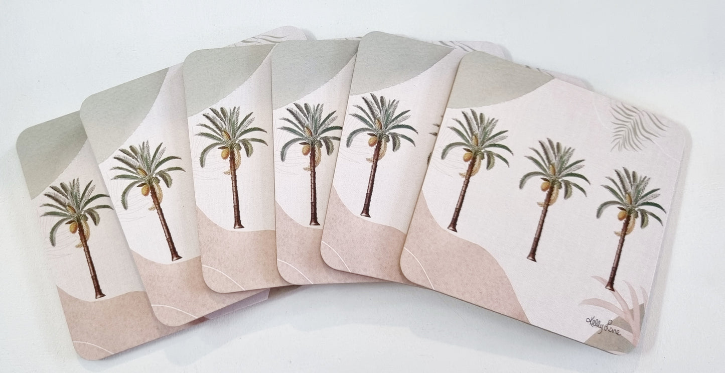 Royal Palms Abstract Coaster Set