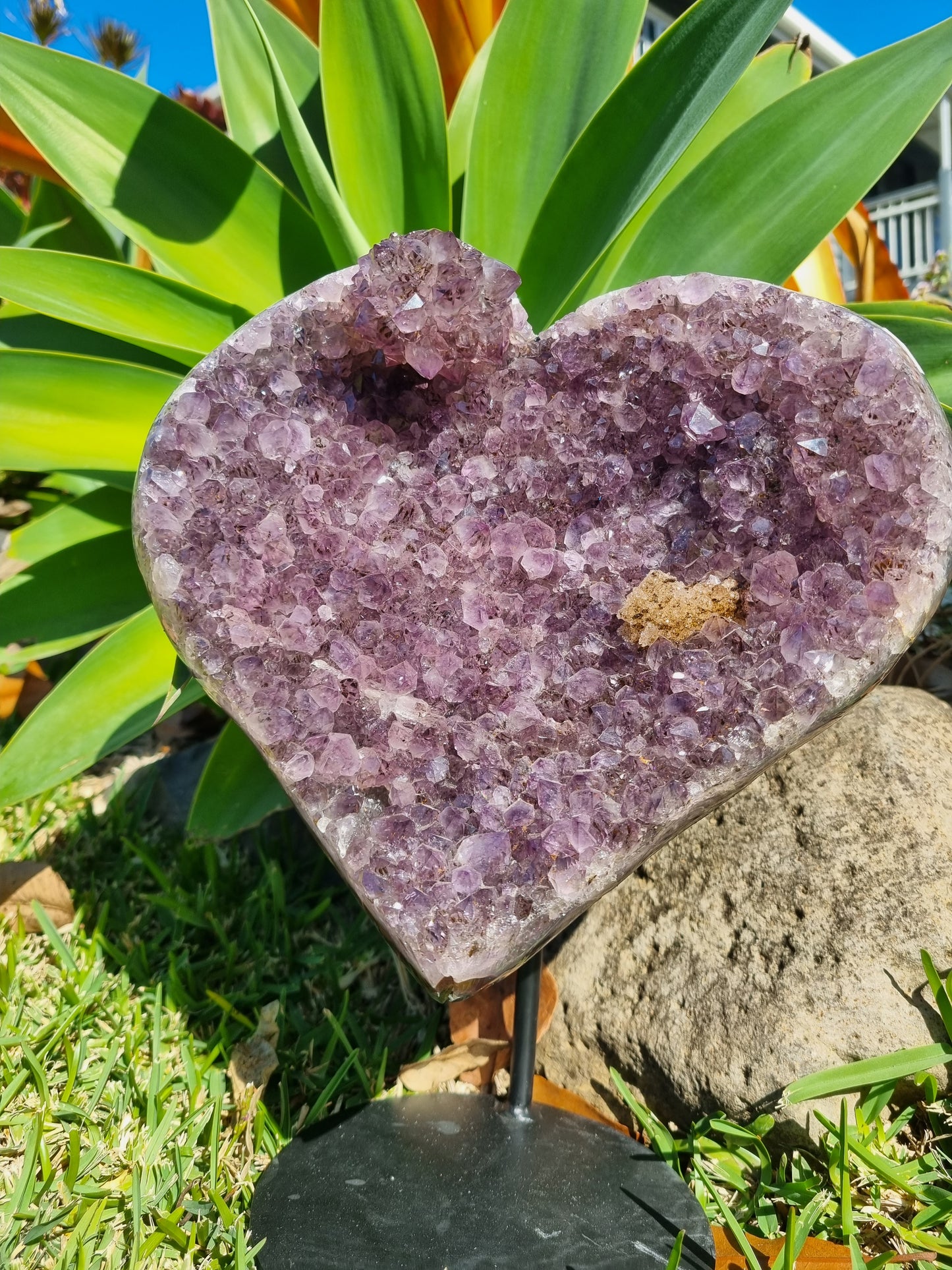 Amethyst Heart on a Stand