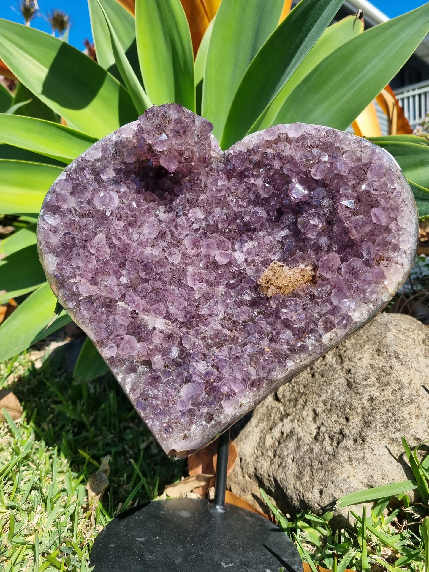 Amethyst Heart on a Stand