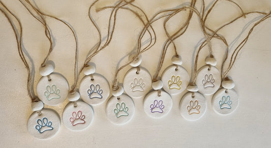 Paw Print Handmade Embossed Clay Gift Tags