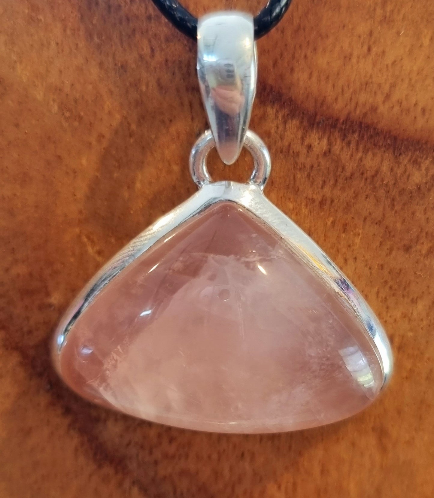 Rose Quartz Teardrop Pendant In Sterling Silver