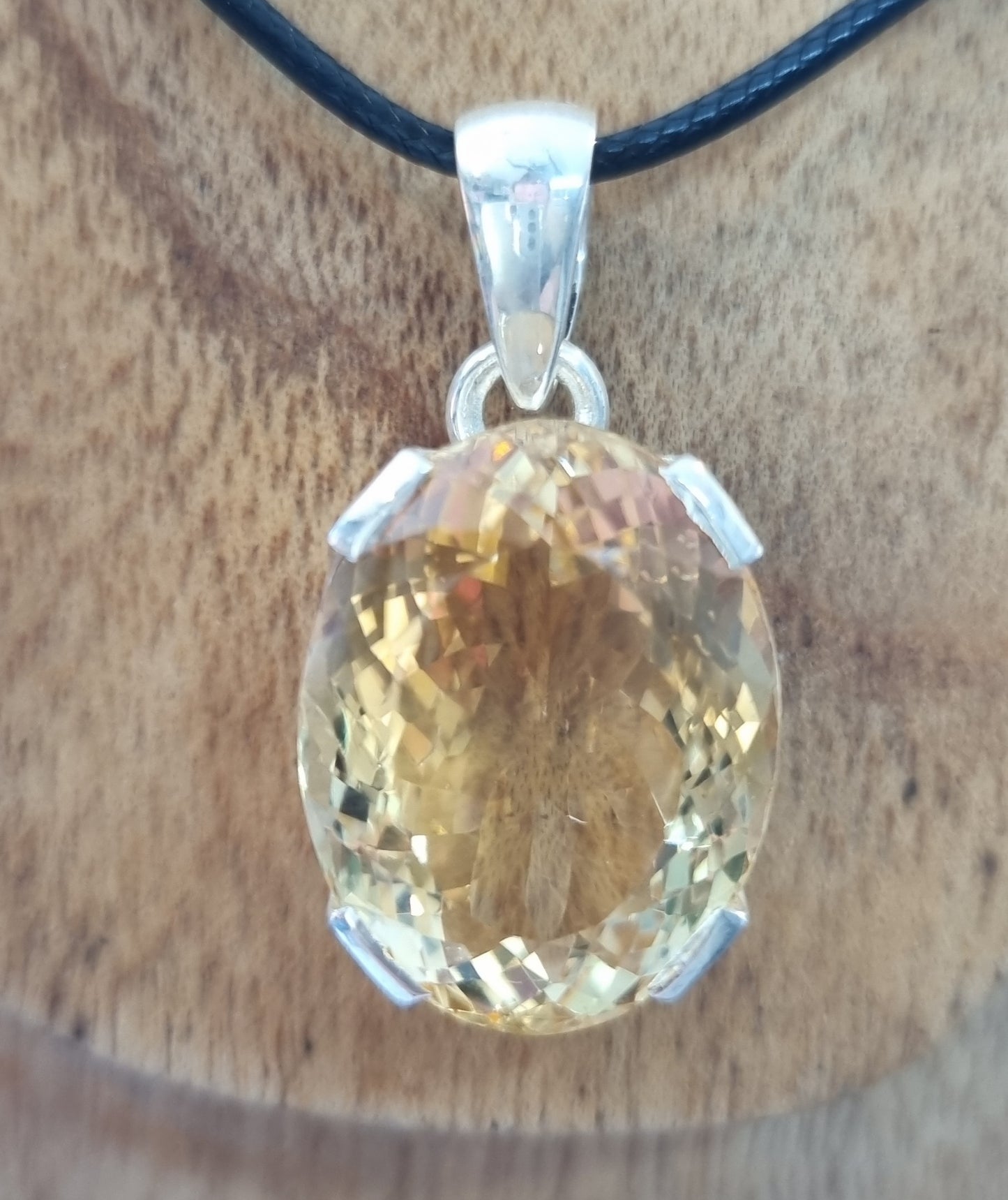 Citrine Rough Oval Pendant