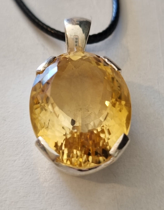 Citrine Rough Oval Pendant