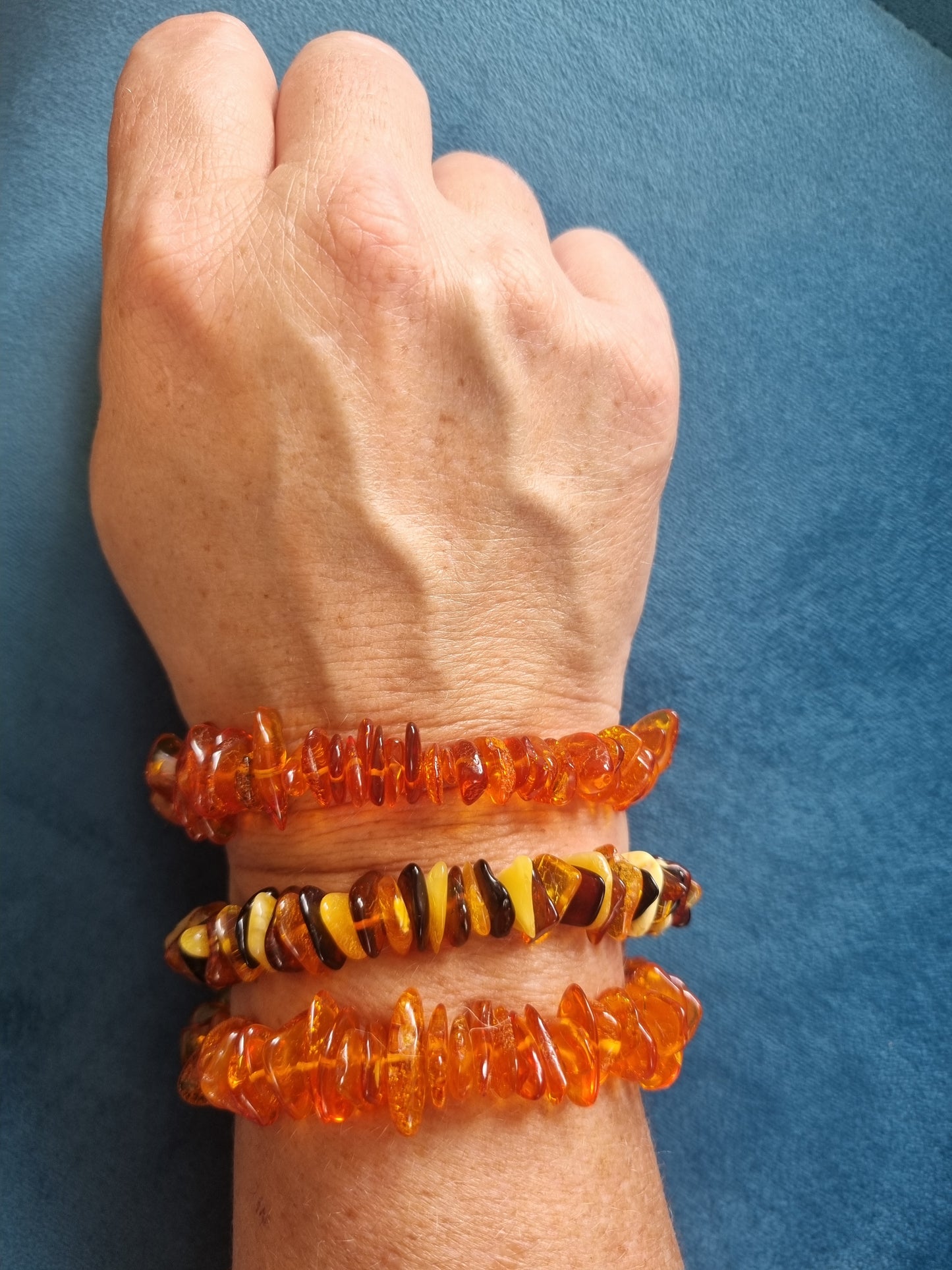 Amber Chip Bracelets