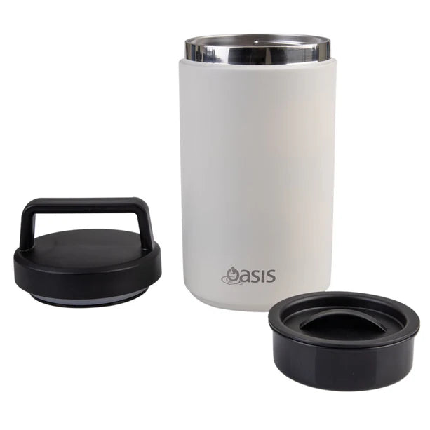 Stainless Steel Double Wall Insulated Food Flask with Handle