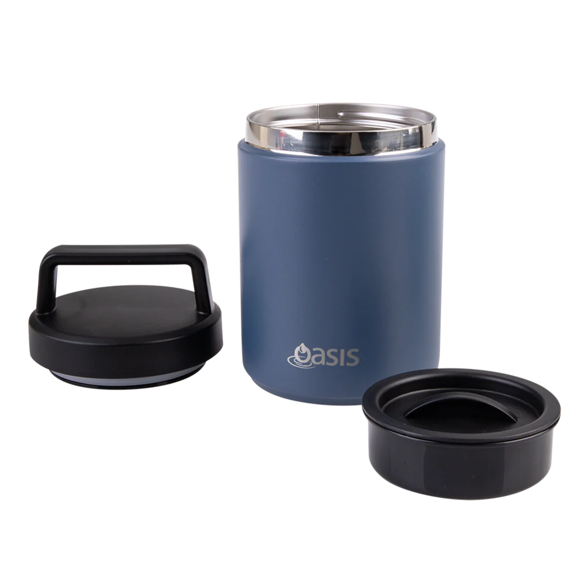 Stainless Steel Double Wall Insulated Food Flask with Handle