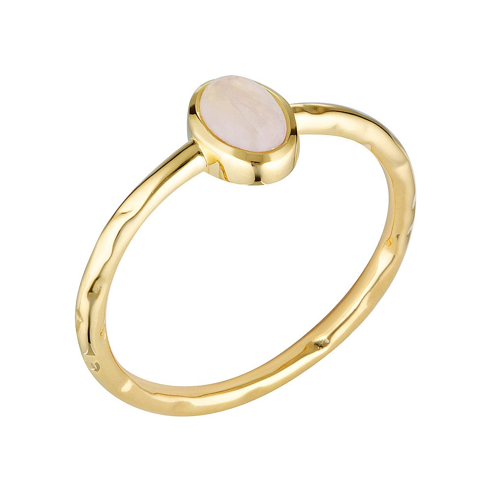 Gold Solasta Rose Quartz Ring