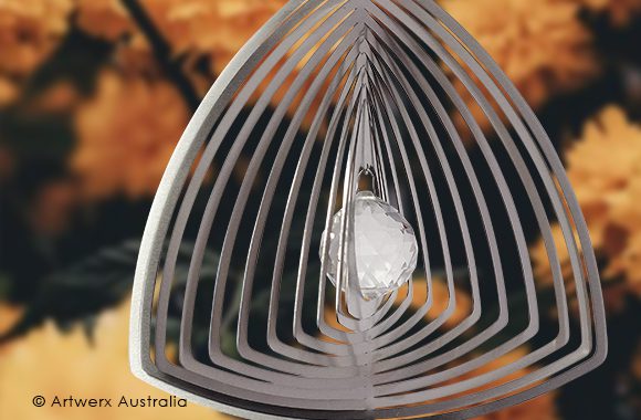 Crystal Curved Triangle Wind Spinner