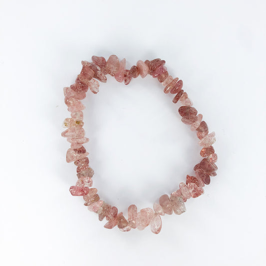 Strawberry Quartz Chip Bracelet