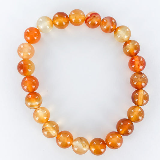 Carnelian Round Bead Bracelet