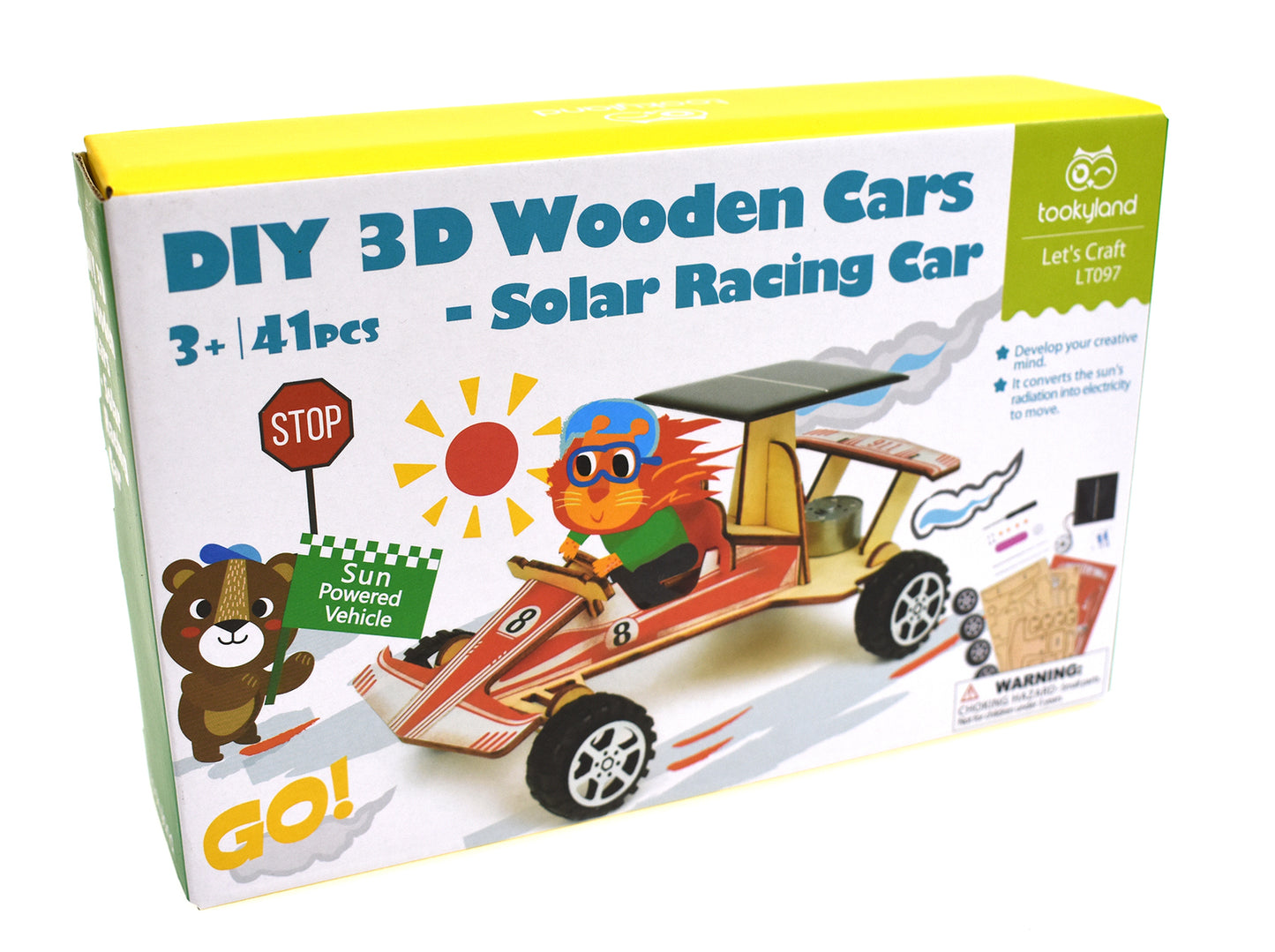 3D Wooden Solar Racing Car