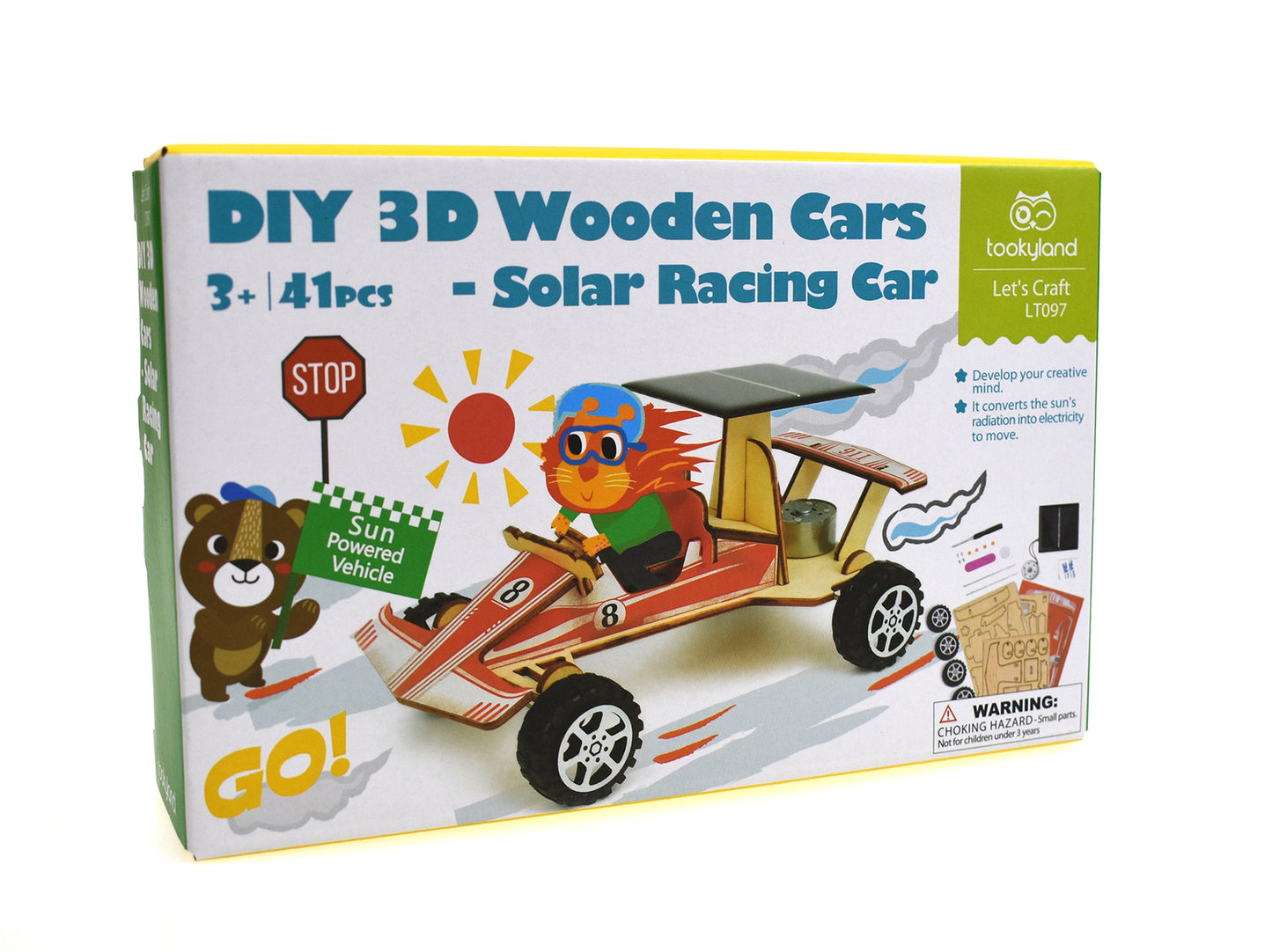 3D Wooden Solar Racing Car