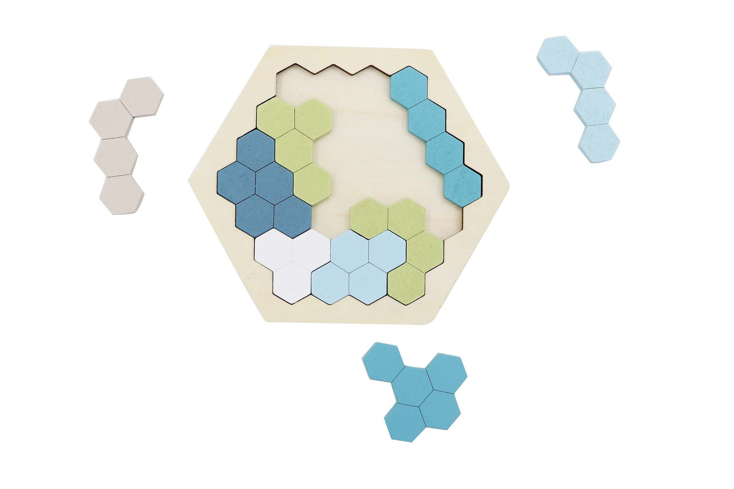 Wooden Hexagon & Pentomino Puzzles