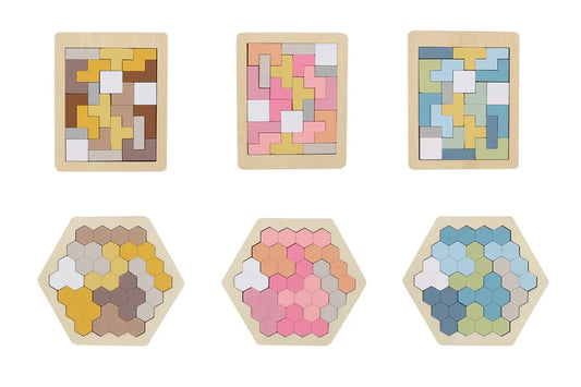 Wooden Hexagon & Pentomino Puzzles