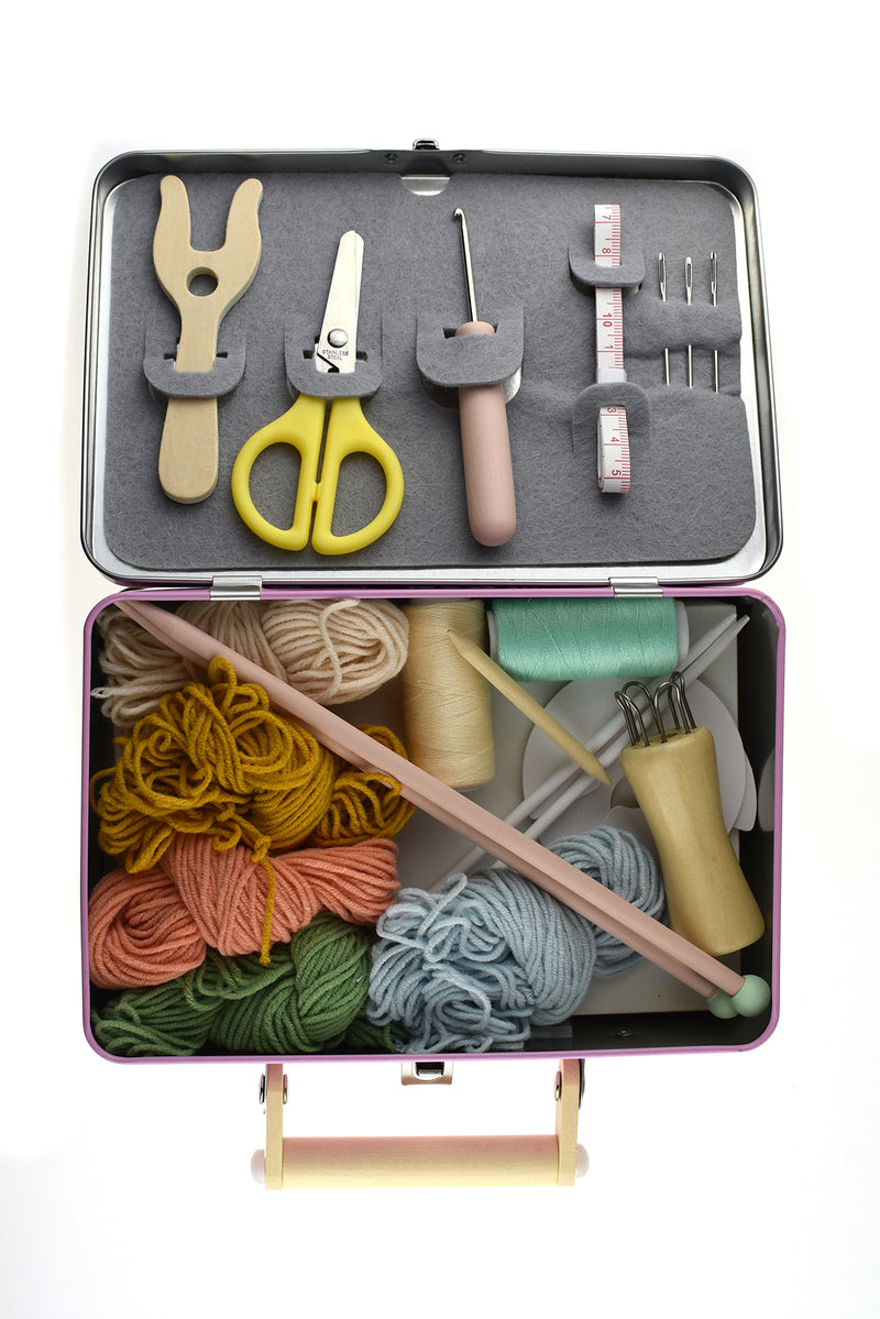 Knitting Kit in a Tin Case