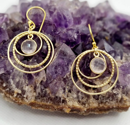 Bohemian Brass &amp; Stone Earrings