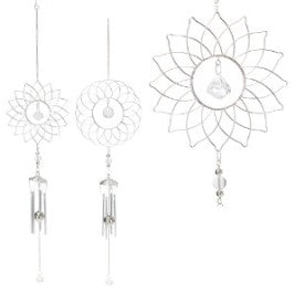 Silver Round Flower Wind Chime