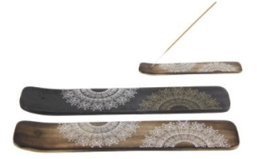 Mandala Print Timber Incense Holder