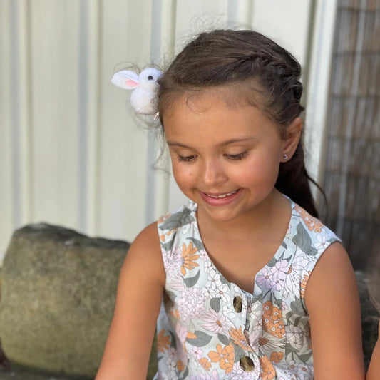 White Bunny Hair Clip