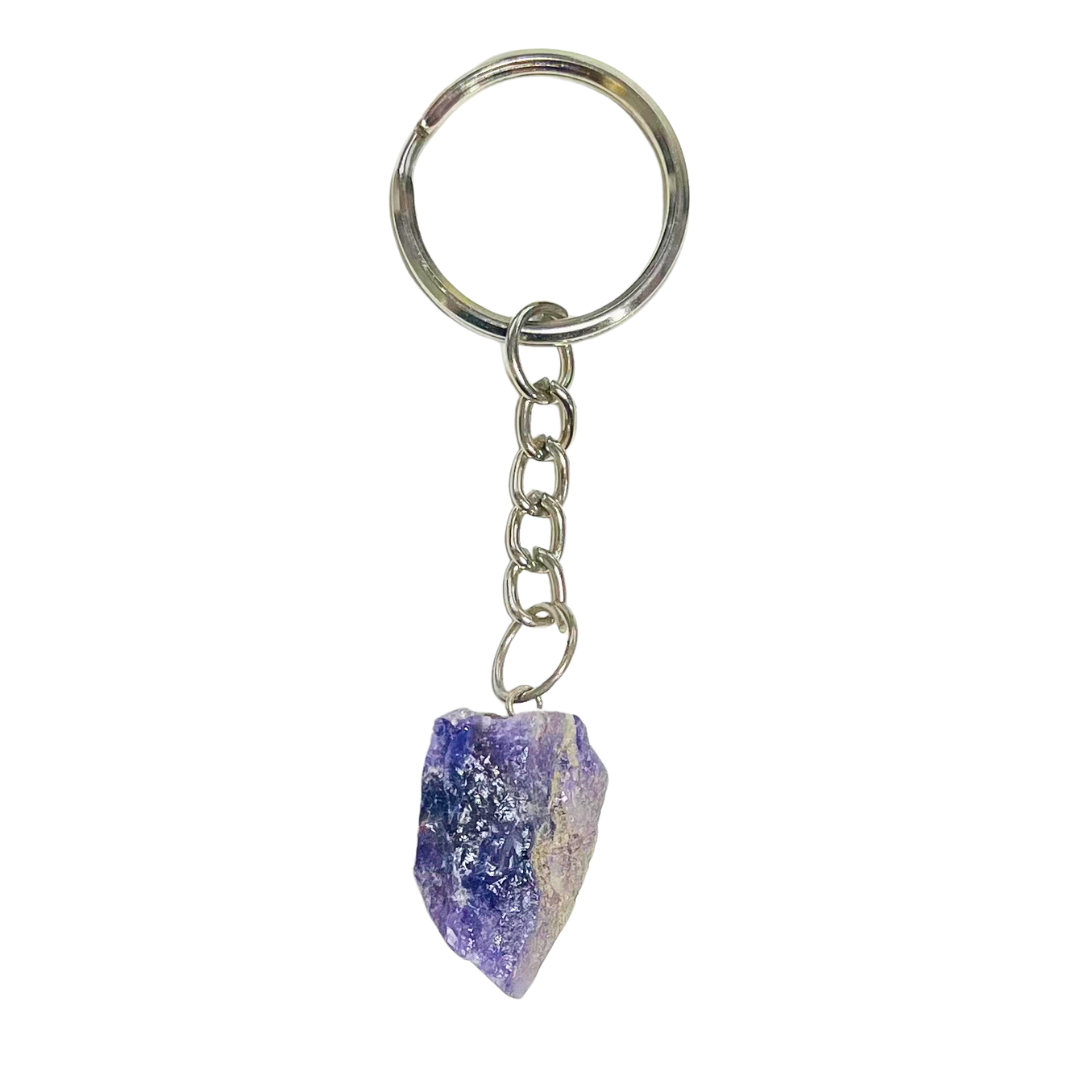 Key Chain Ring Raw Stone