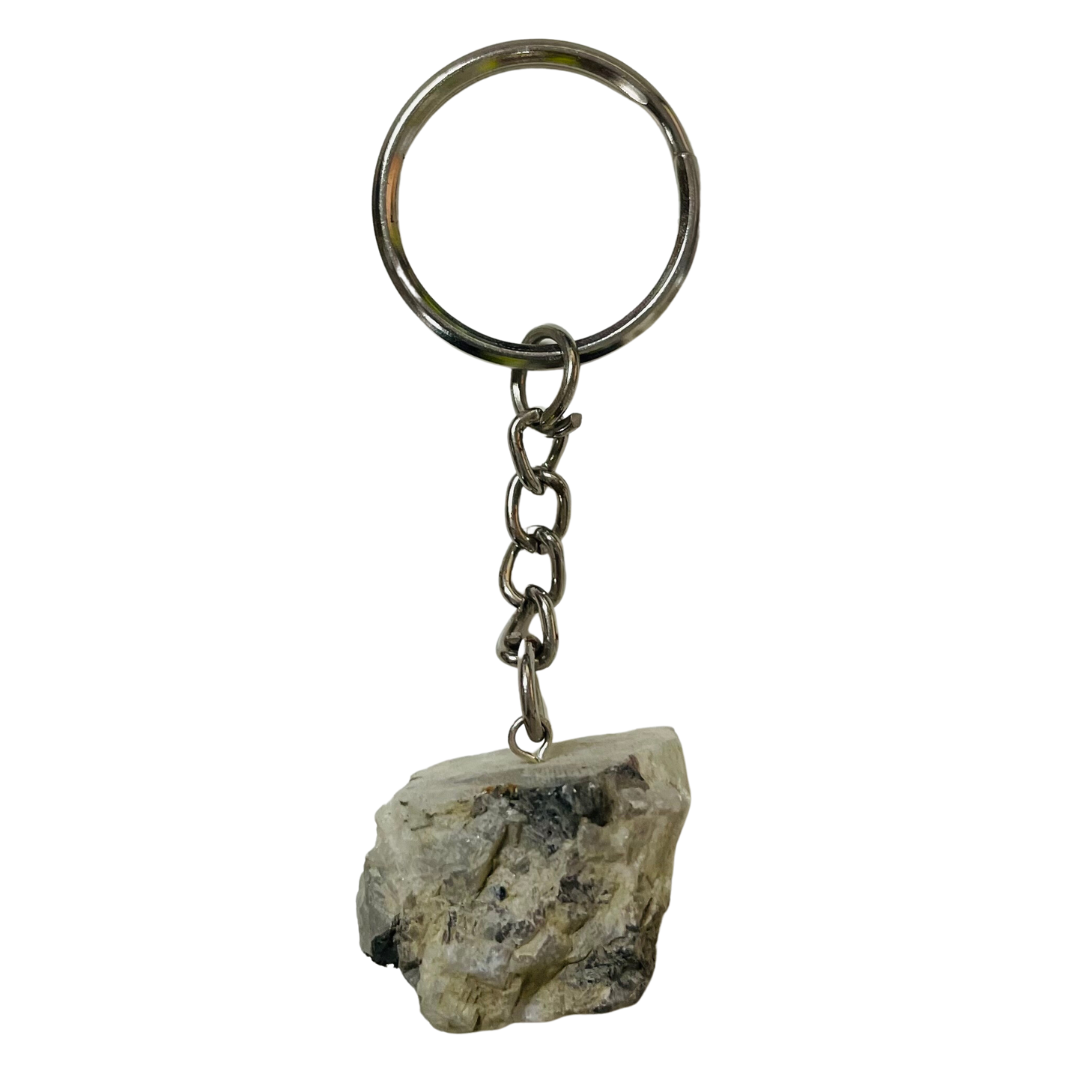 Key Chain Ring Raw Stone