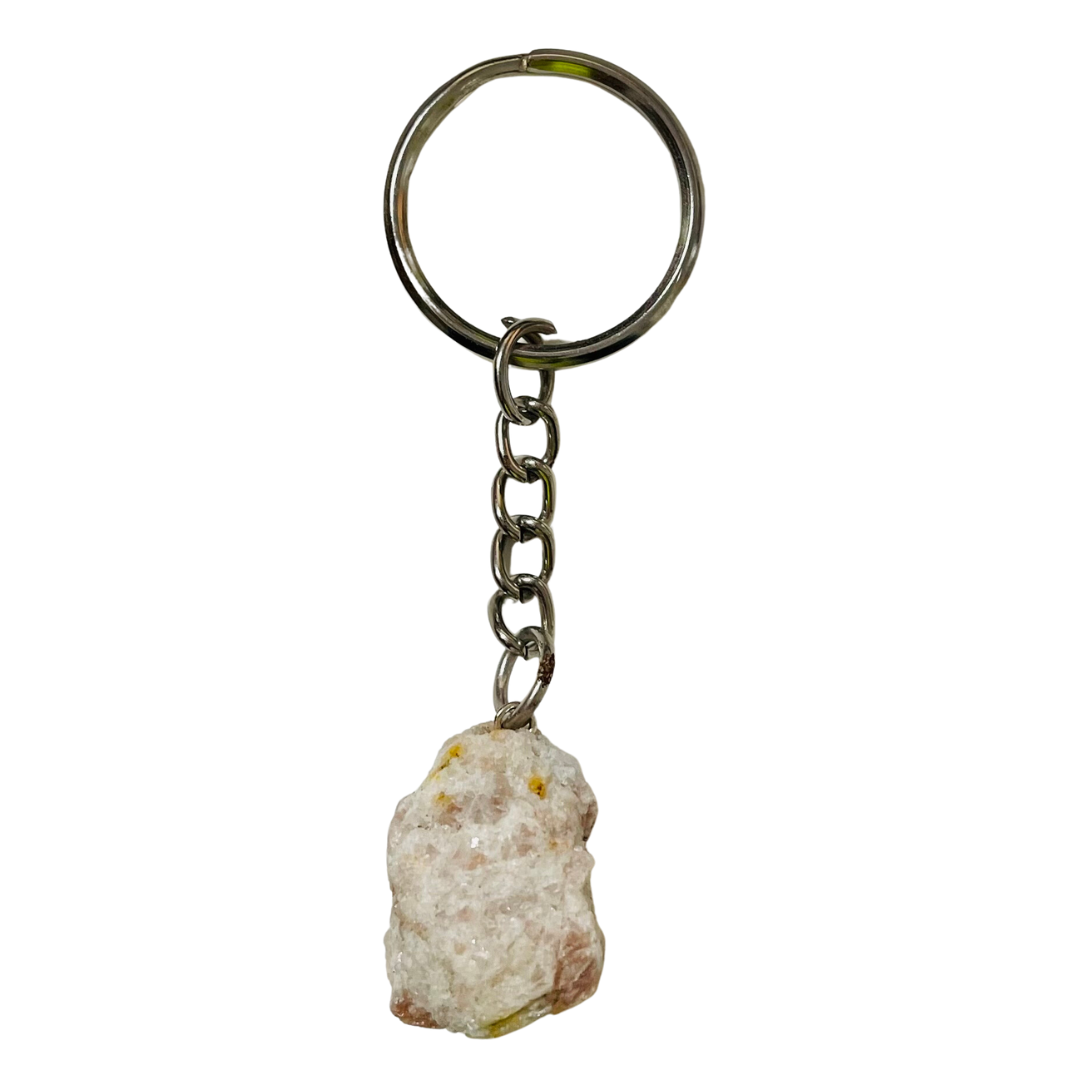 Key Chain Ring Raw Stone