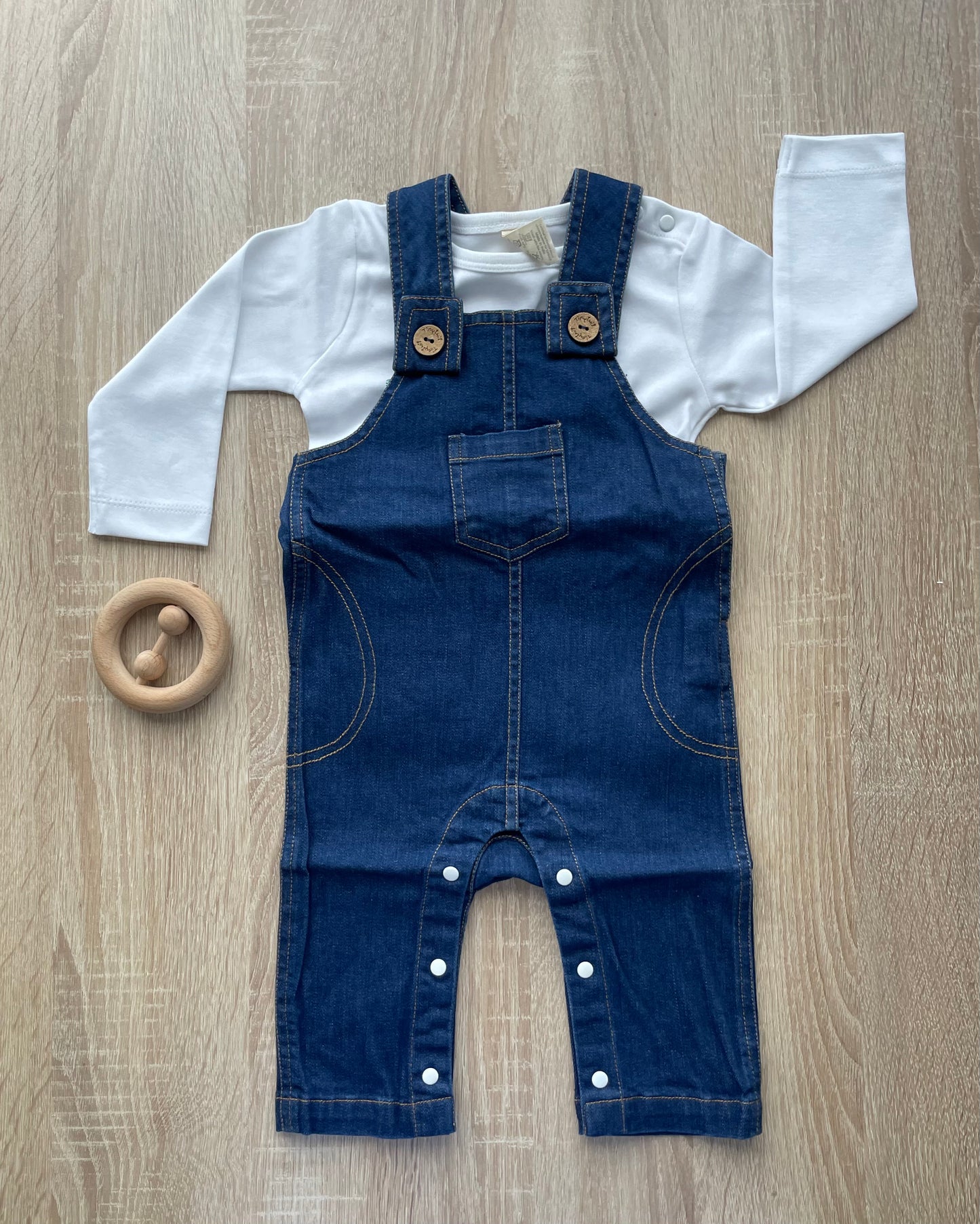 Tiny Twig Girl's Overall - Denim Size 18 to 24 months