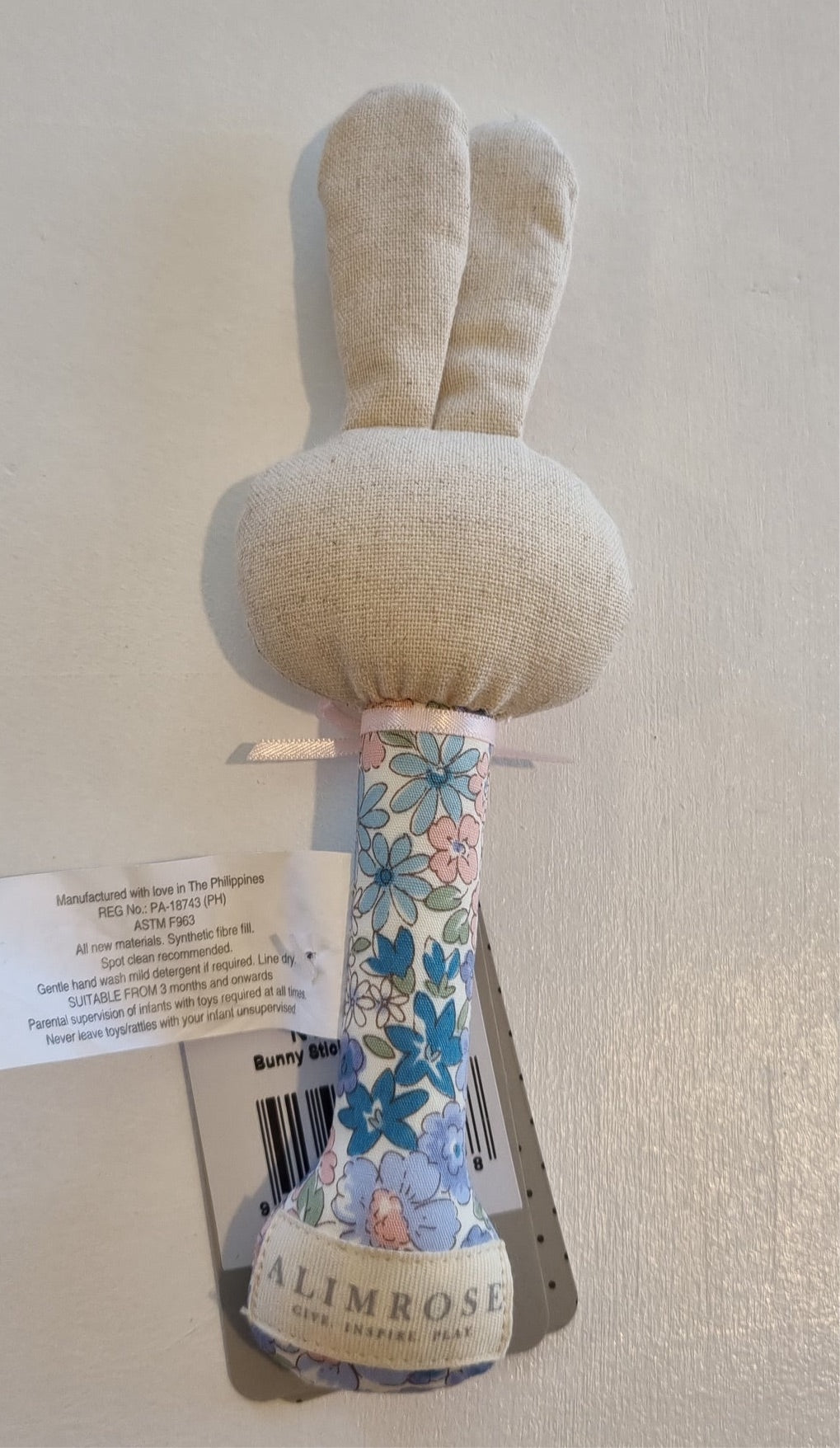 Bunny Stick Rattle Liberty Blue