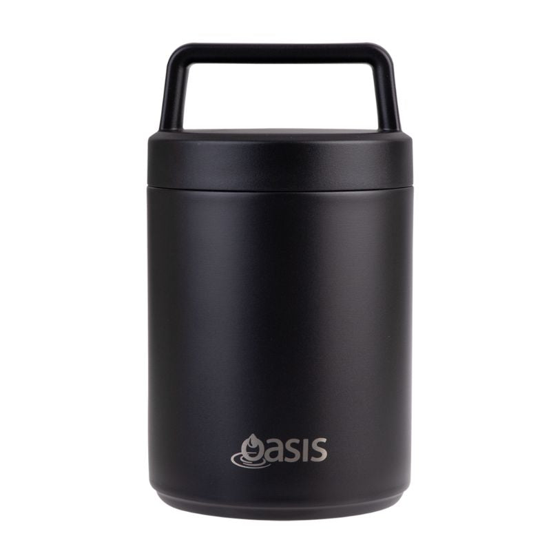 Stainless Steel Double Wall Insulated Food Flask with Handle