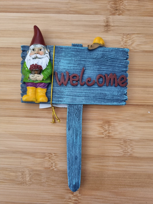 Garden Gnome Stake with Wording