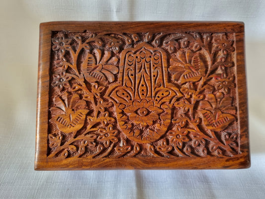 Carved Hamas Wood Box