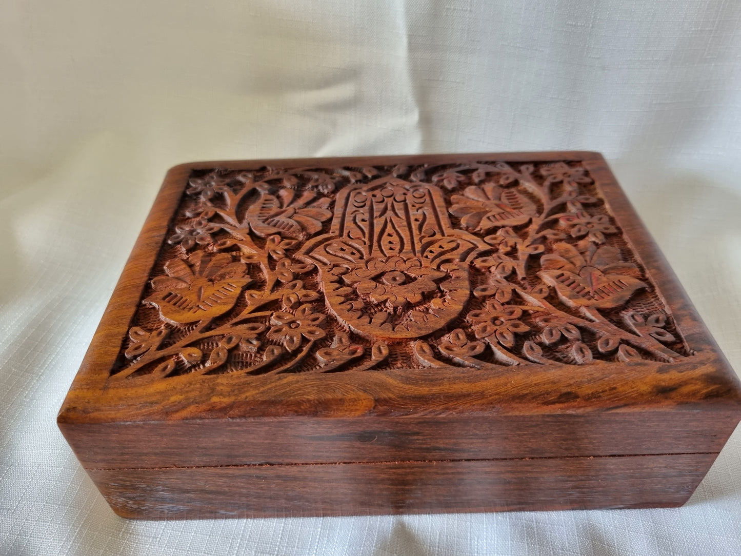 Carved Hamas Wood Box