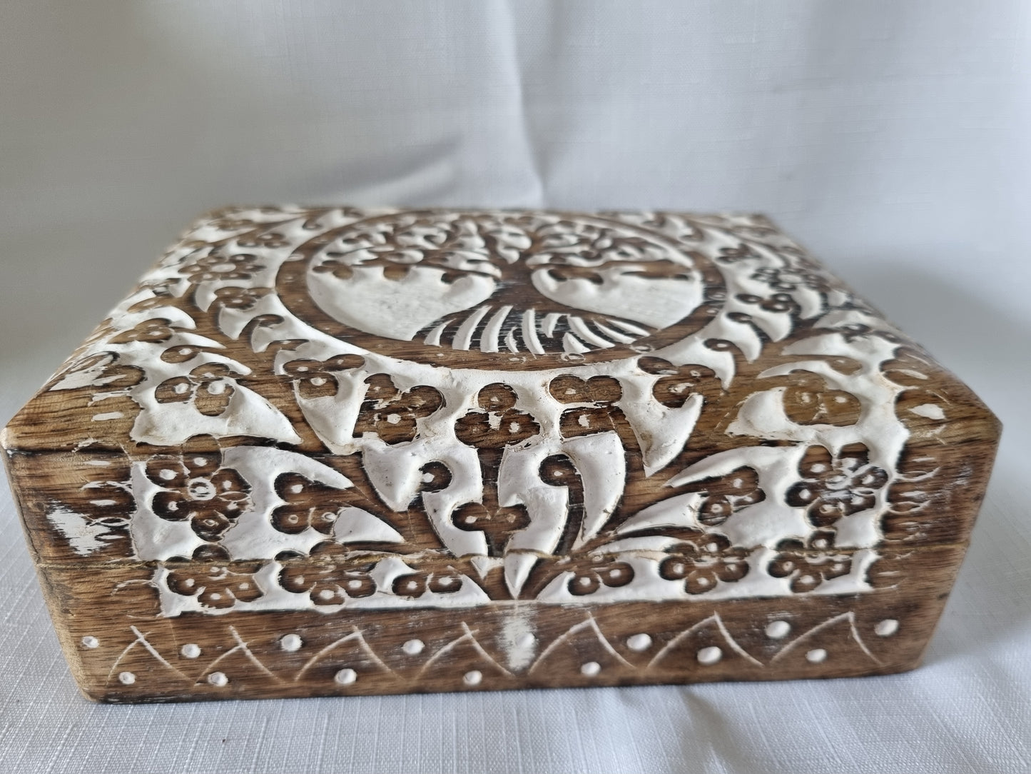 Tree of Life Carved Wood Box