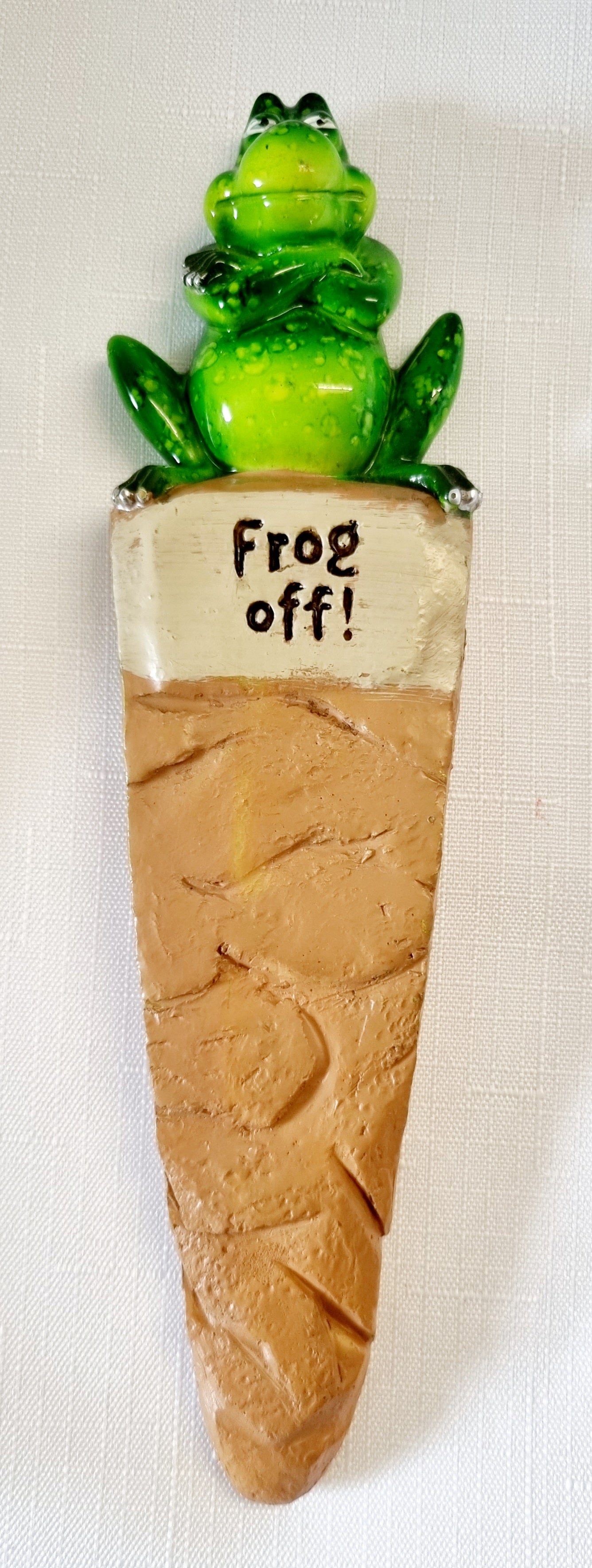 Marble Green Frog Garden Stake