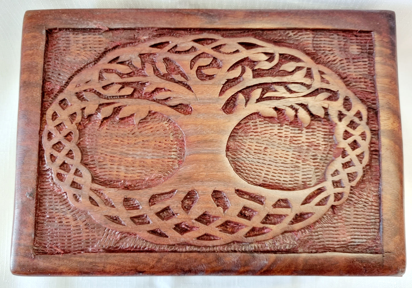 Tree of Life Carved Wood Box